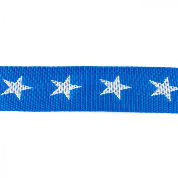 Gurtband 40 mm breit Royalblau mit Sternen